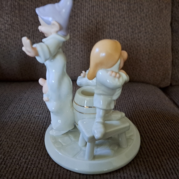 Disney Lenox Large Vintage Snow White & Seven Dwarfs candlestick set Like New - Picture 8 of 13